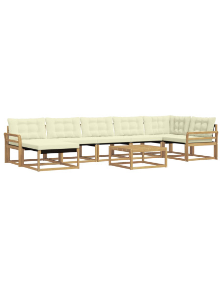 Set di divani da esterno 8 pcs Bianco e Crema 79 x 79 x 37 cm