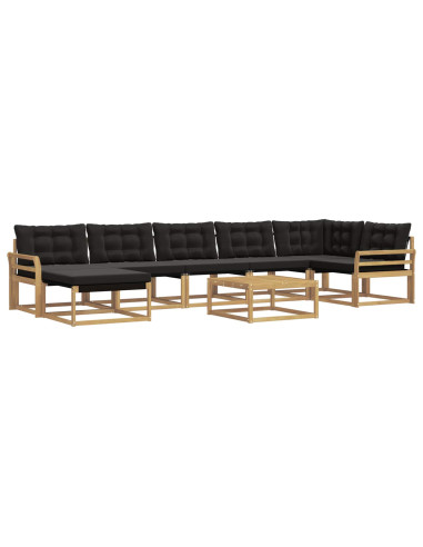 Set di divani da esterno 8 pcs Bianco e Nero 79 x 79 x 37 cm