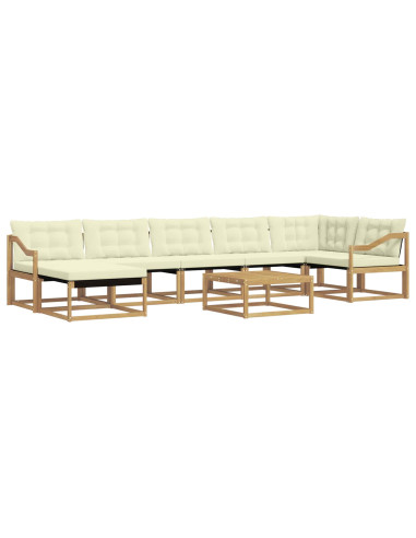 Set di divani da esterno 8 pcs Bianco e Crema 79 x 79 x 37 cm