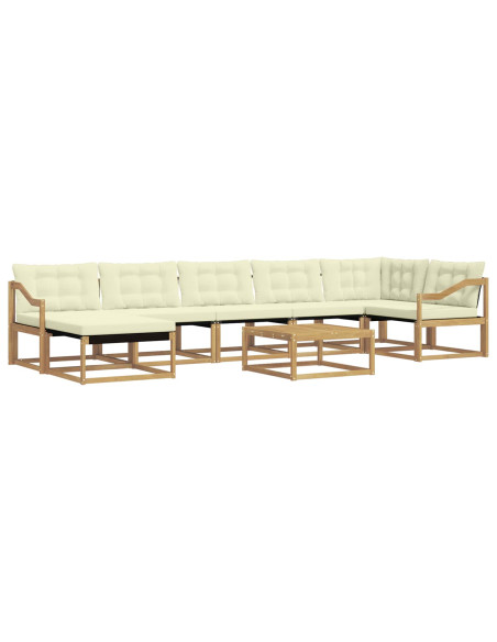 Set di divani da esterno 8 pcs Bianco e Crema 79 x 79 x 37 cm