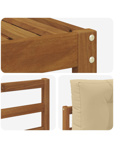 Set di divani da esterno con cuscino 6 pcs Naturale e Beige