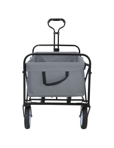 Carrello a Mano Pieghevole Grigio 94 x 53 x 99 cm 2