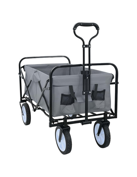 Carrello a Mano Pieghevole Grigio 94 x 53 x 99 cm