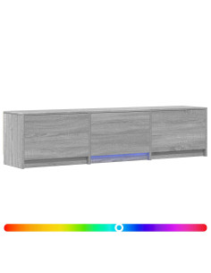 Mobile TV con LED con LED Sonoma grigia 165 x 34 x 40 cm 2