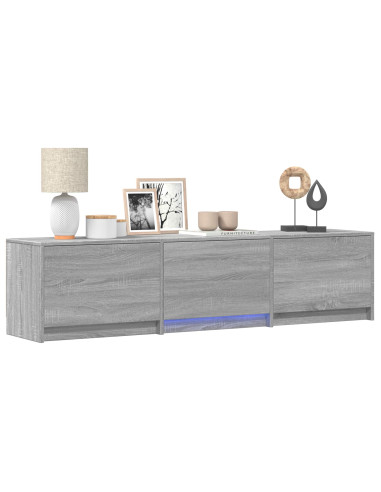 Mobile TV con LED con LED Sonoma grigia 165 x 34 x 40 cm
