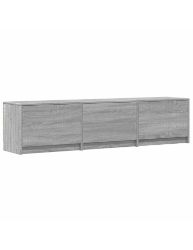 Mobile TV con LED con LED Sonoma grigia 165 x 34 x 40 cm
