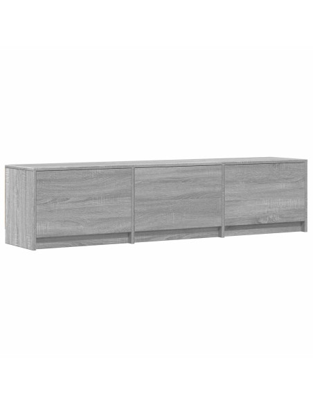 Mobile TV con LED con LED Sonoma grigia 165 x 34 x 40 cm
