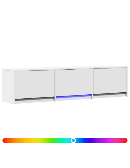 Mobile TV con LED Bianco 165 x 34 x 40 cm Legno ingegnerizzato