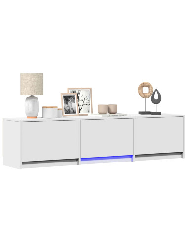 Mobile TV con LED Bianco 165 x 34 x 40 cm Legno ingegnerizzato