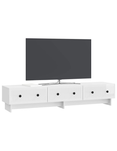 Mobile TV Bianco Lucido 147 x 34,5 x 30 cm Legno ingegnerizzato