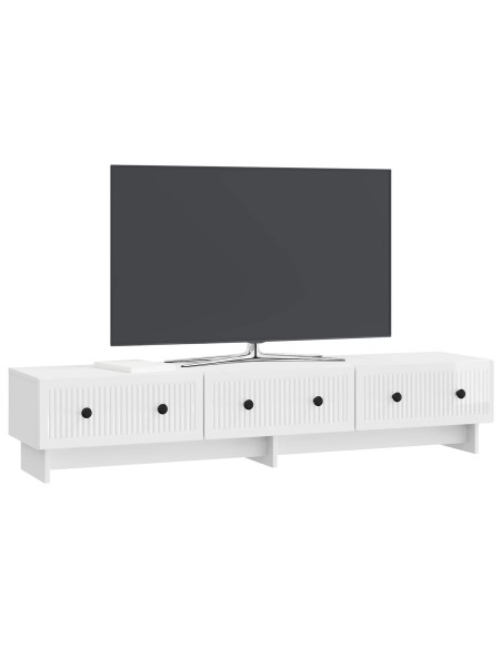 Mobile TV Bianco Lucido 147 x 34,5 x 30 cm Legno ingegnerizzato