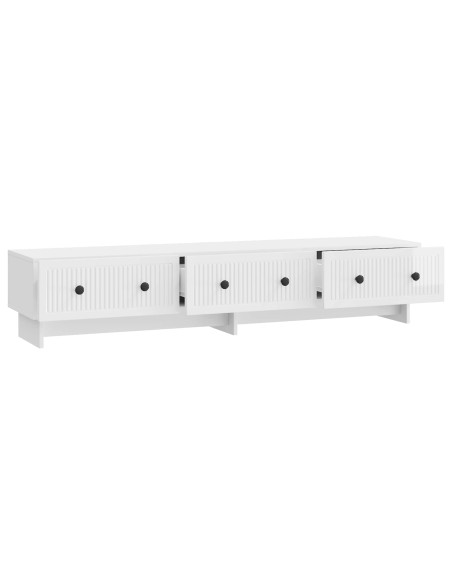 Mobile TV Bianco Lucido 147 x 34,5 x 30 cm Legno ingegnerizzato