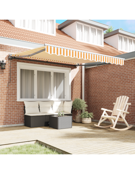 Tenda Retrattile Giallo e Bianco 300 x 250 cm