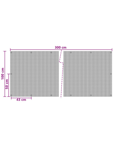 Schermo per Balcone con Occhielli Antracite