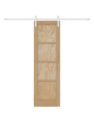 Porta scorrevole Naturale e Bianco 61 x 198,5 cm