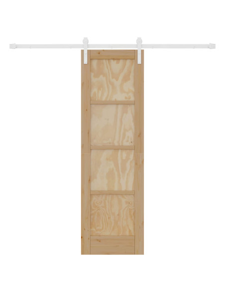 Porta scorrevole Naturale e Bianco 61 x 198,5 cm
