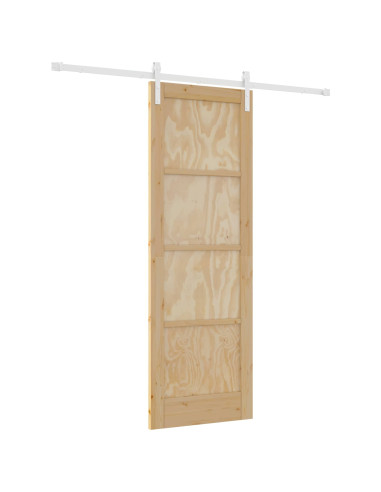 Porta scorrevole Naturale e Bianco 73,5 x 211 cm