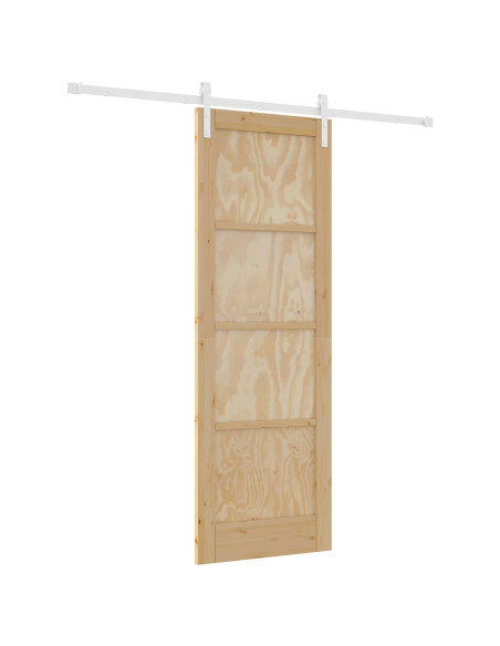 Porta scorrevole Naturale e Bianco 73,5 x 211 cm