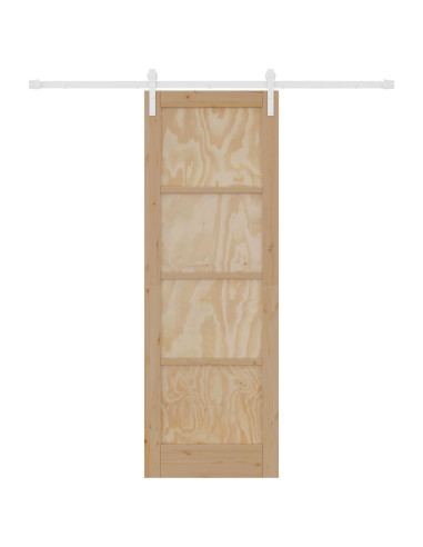 Porta scorrevole Naturale e Bianco 73,5 x 211 cm