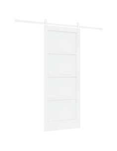 Porta scorrevole Bianco 83 x 202 cm Legno Massello di Pino 2