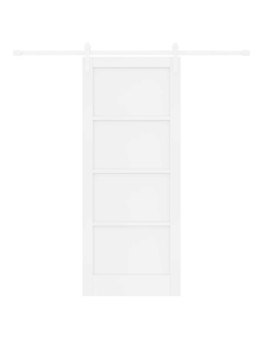 Porta scorrevole Bianco 83 x 202 cm Legno Massello di Pino