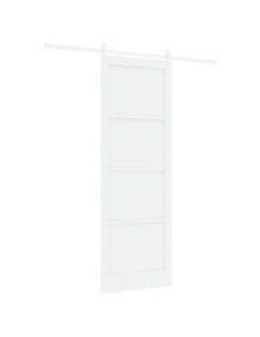 Porta scorrevole Bianco 83 x 232 cm Legno Massello di Pino 2