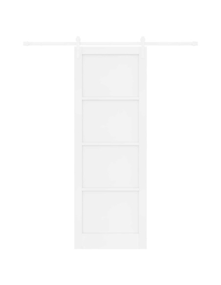 Porta scorrevole Bianco 83 x 232 cm Legno Massello di Pino
