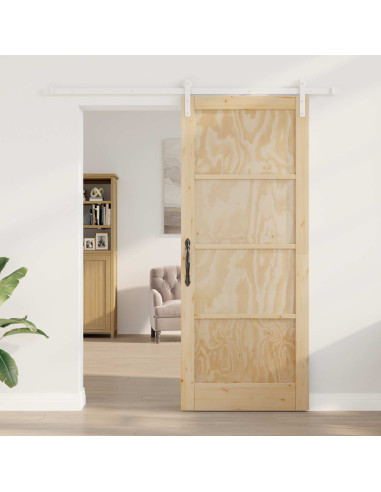 Porta scorrevole Naturale e Bianco 86 x 211 cm