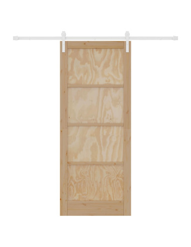 Porta scorrevole Naturale e Bianco 86 x 211 cm