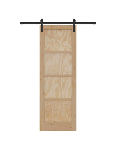 Porta scorrevole Naturale 73,5 x 211 cm Legno Massello di Pino