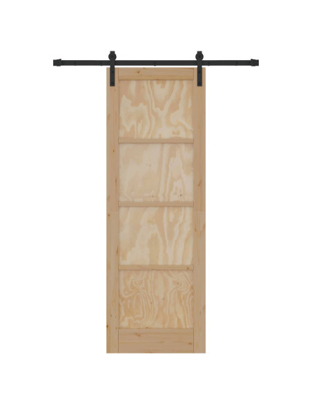 Porta scorrevole Naturale 73,5 x 211 cm Legno Massello di Pino