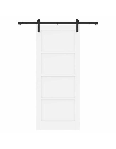 Porta scorrevole Bianco 83 x 202 cm Legno Massello di Pino