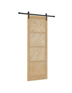 Porta scorrevole Naturale 83 x 232 cm Legno Massello di Pino 2