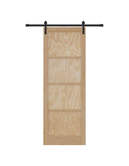 Porta scorrevole Naturale 83 x 232 cm Legno Massello di Pino