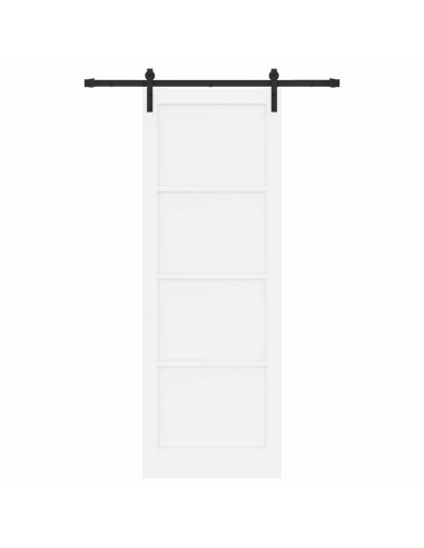 Porta scorrevole Bianco 83 x 232 cm Legno Massello di Pino