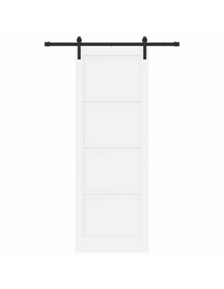 Porta scorrevole Bianco 83 x 232 cm Legno Massello di Pino