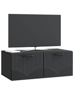 Mobile Porta TV da Muro Nero 78,5 x 41 x 30 cm 2