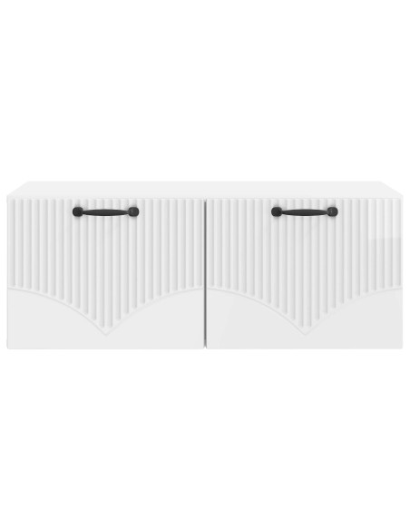 Mobile Porta TV da Muro Bianco Lucido 78,5 x 41 x 30 cm