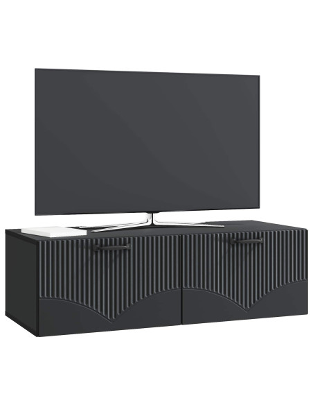 Mobile Porta TV da Muro Montaggio a parete Nero 98 x 41 x 30 cm