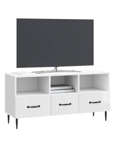 Mobile TV Bianco Lucido 102 x 34,5 x 50 cm Legno ingegnerizzato 2