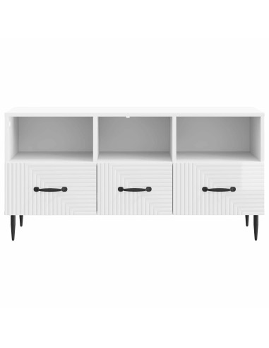 Mobile TV Bianco Lucido 102 x 34,5 x 50 cm Legno ingegnerizzato