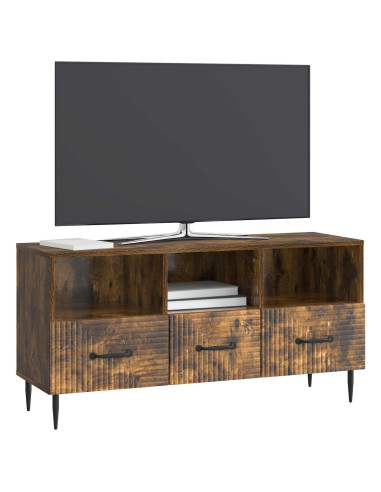 Mobile TV Rovere Fumo 102 x 34,5 x 50 cm Legno ingegnerizzato