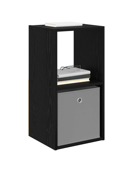 Comodino 2 pcs Rovere Nero 35 x 32 x 68,5 cm Legno multistrato