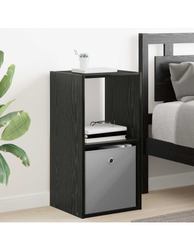 Comodino 2 pcs Rovere Nero 35 x 32 x 68,5 cm Legno multistrato
