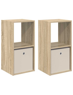 Comodino con cassetto 2 pcs Rovere Sonoma 35 x 32 x 68,5 cm 2