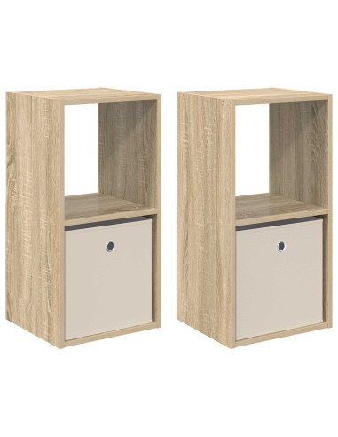 Comodino con cassetto 2 pcs Rovere Sonoma 35 x 32 x 68,5 cm