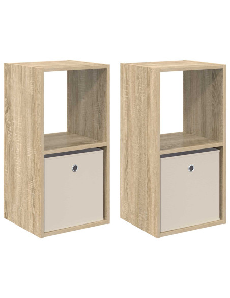 Comodino con cassetto 2 pcs Rovere Sonoma 35 x 32 x 68,5 cm