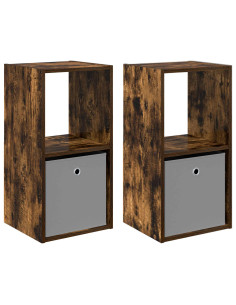 Comodino 2 pcs Rovere fumé 35 x 32 x 68,5 cm Legno multistrato 2