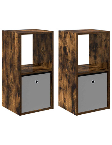 Comodino 2 pcs Rovere fumé 35 x 32 x 68,5 cm Legno multistrato