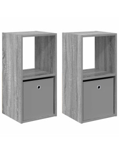 Comodino con cassetto 2 pcs Grigio Sonoma 35 x 32 x 68,5 cm 2